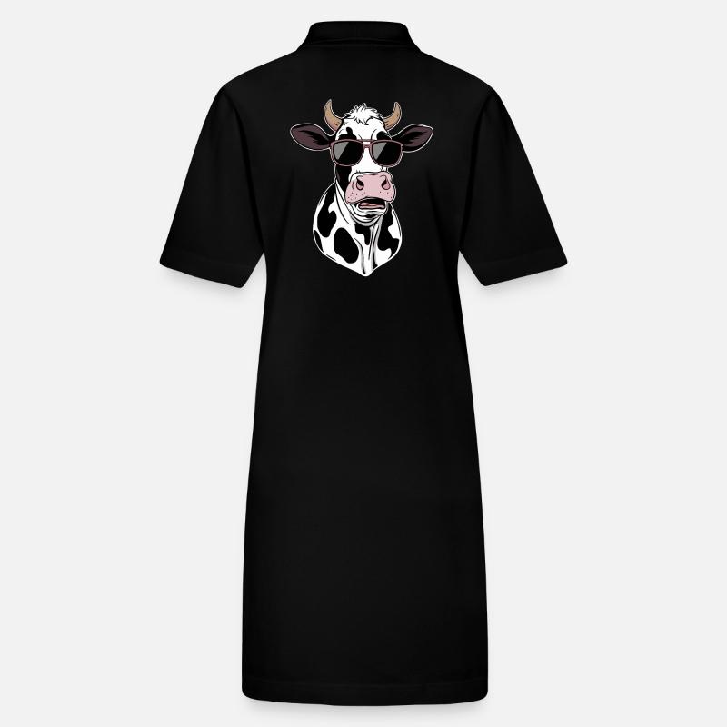 Cool cow head with sunglasses Stanley/Stella PAIGER Organic Women’s Polo Dress