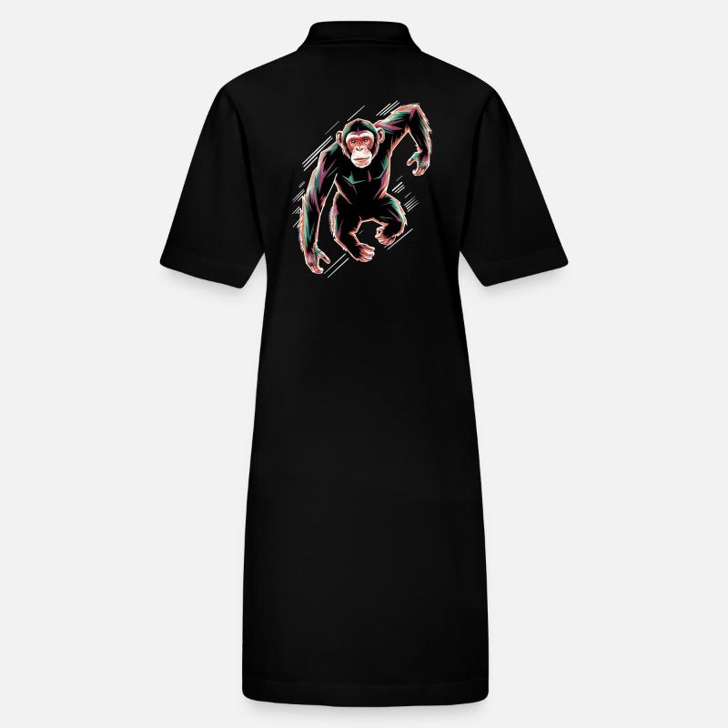 Motif de chimpanzé dynamique Robe polo bio PAIGER Stanley/Stella Femme