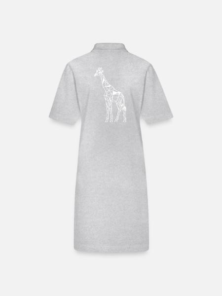Geometrische Giraffe Kunstwerk - Stanley/Stella Frauen Bio-Polokleid PAIGER - Schwarz - Hinten