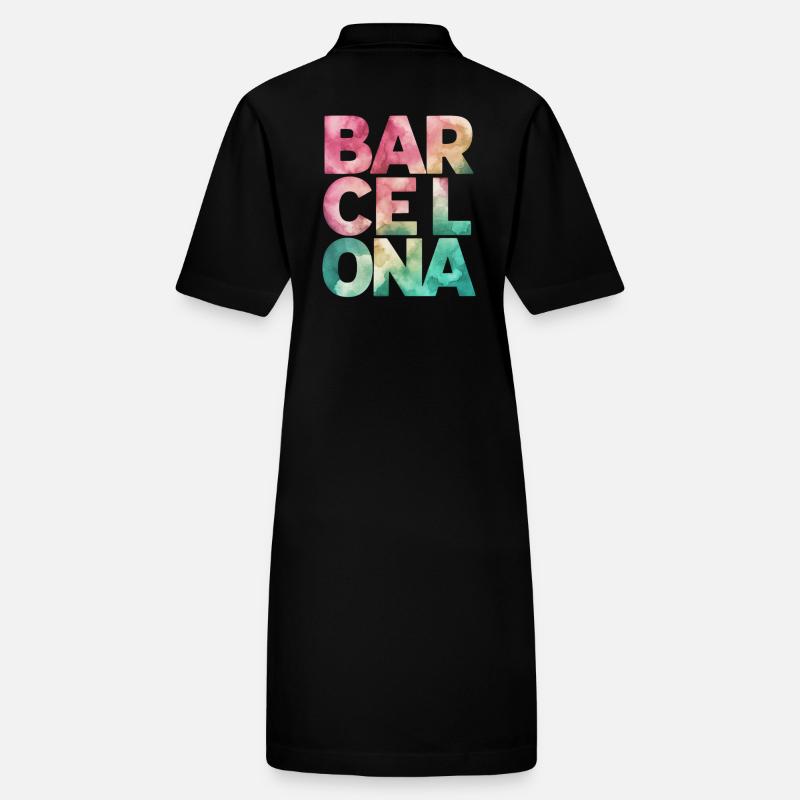 Barcelona Souvenir Aquarell-Stil Stanley/Stella Frauen Bio-Polokleid PAIGER