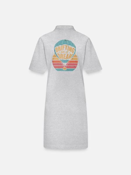 Hot Air Balloon Inspiration Quote Drifting On A - Stanley/Stella PAIGER Organic Women’s Polo Dress - black - Back