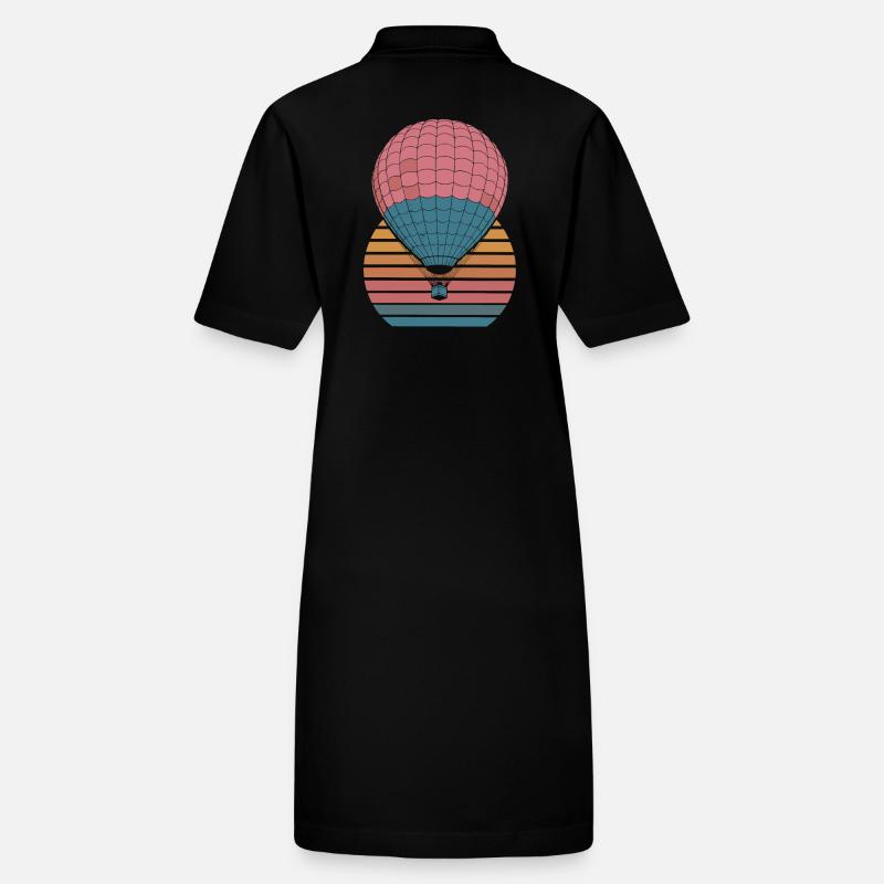 Montgolfière coucher de soleil motif vintage Robe polo bio PAIGER Stanley/Stella Femme