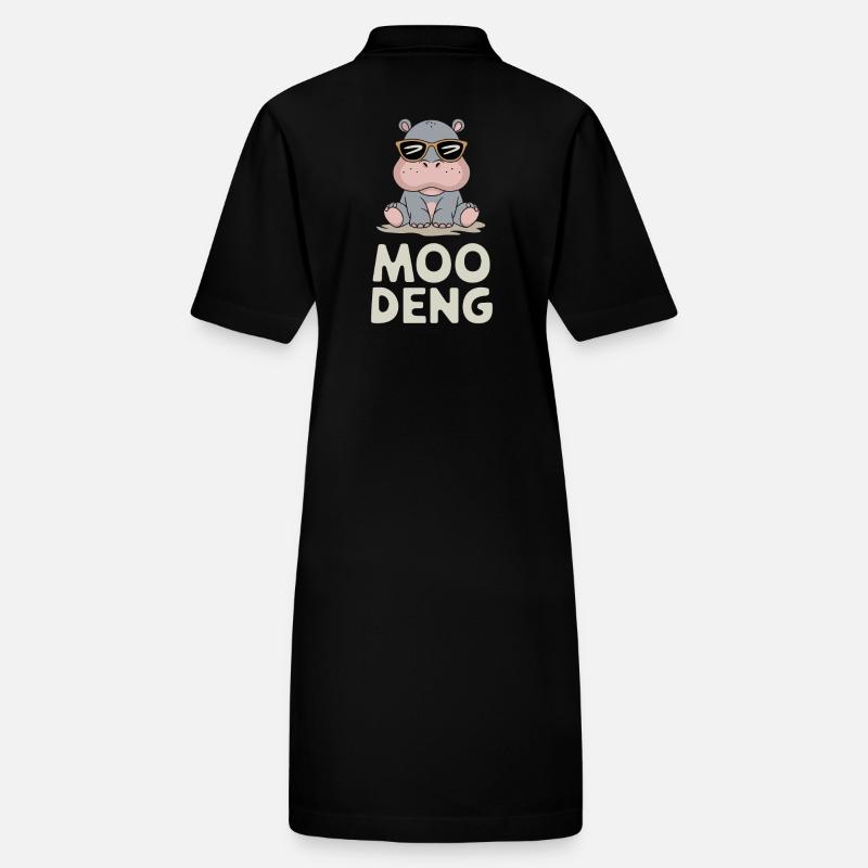 Moo Deng Hippo : Hippopotame cool avec lunettes de soleil Robe polo bio PAIGER Stanley/Stella Femme