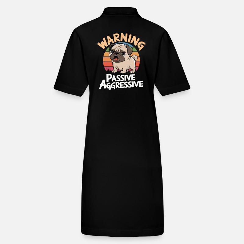 Caution: Passive Aggressive Pug Retro Style Stanley/Stella PAIGER Organic Women’s Polo Dress