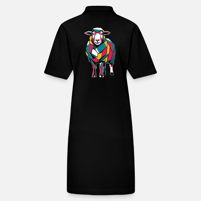 Graphique géométrique coloré d’animal de la ferme Robe polo bio PAIGER Stanley/Stella Femme
