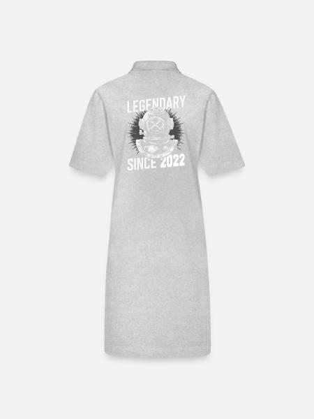 Legendary since 2022 - Diving Diver Birthday - Stanley/Stella PAIGER Organic Women’s Polo Dress - black - Back