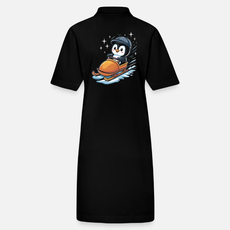 Cute Penguin Sledging Winter Fun Stanley/Stella PAIGER Organic Women’s Polo Dress