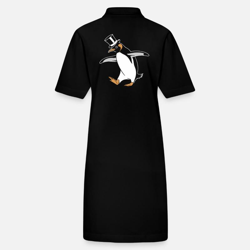 Pingouin élégant dansant joyeusement avec un chapeau haut de forme Robe polo bio PAIGER Stanley/Stella Femme