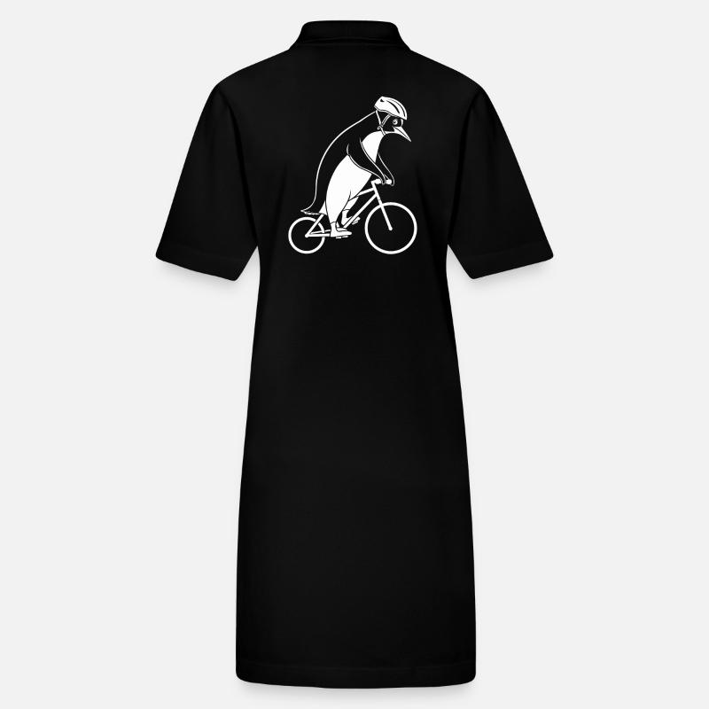 Penguin riding a bicycle with a helmet Stanley/Stella PAIGER Organic Women’s Polo Dress