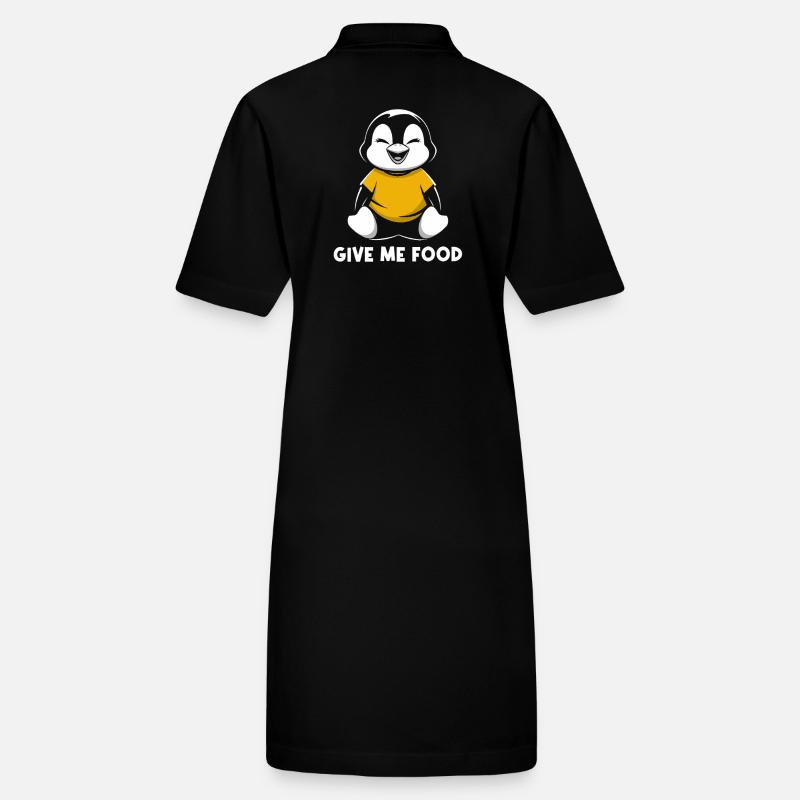Pingouin avec un sourire mignon et « Donne-moi à manger » Robe polo bio PAIGER Stanley/Stella Femme
