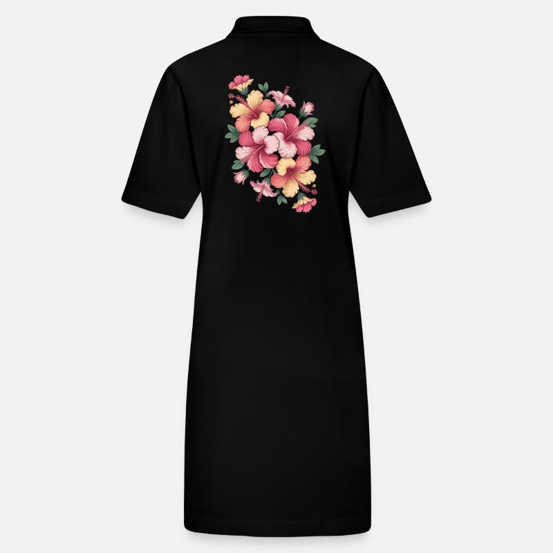 Hibiscus Boho Flower Dreamy Design Stanley/Stella PAIGER Organic Women’s Polo Dress