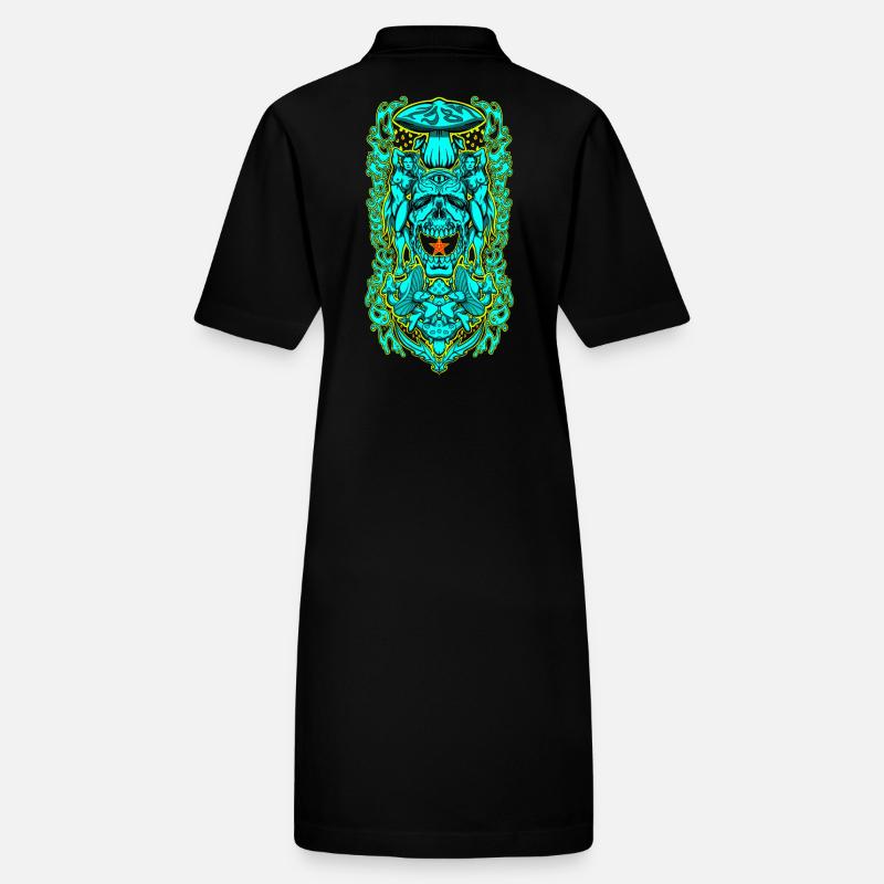 Portail de crâne psychédélique – Vision de champignon occulte Robe polo bio PAIGER Stanley/Stella Femme