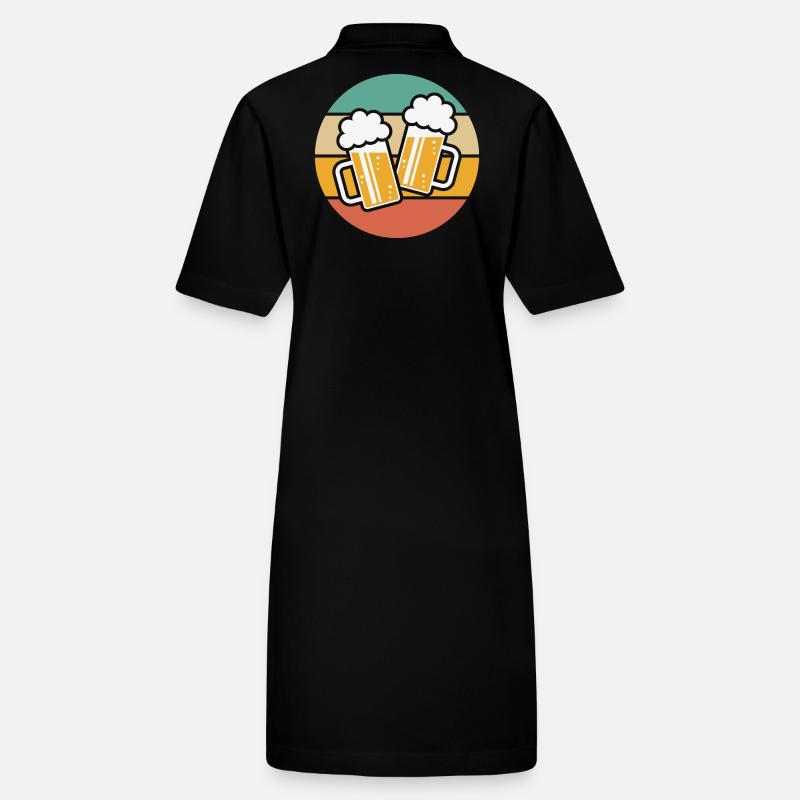 2 Maßkrüge stoßen an, Prosit! (Bier / Sonne / 5C) Stanley/Stella Frauen Bio-Polokleid PAIGER