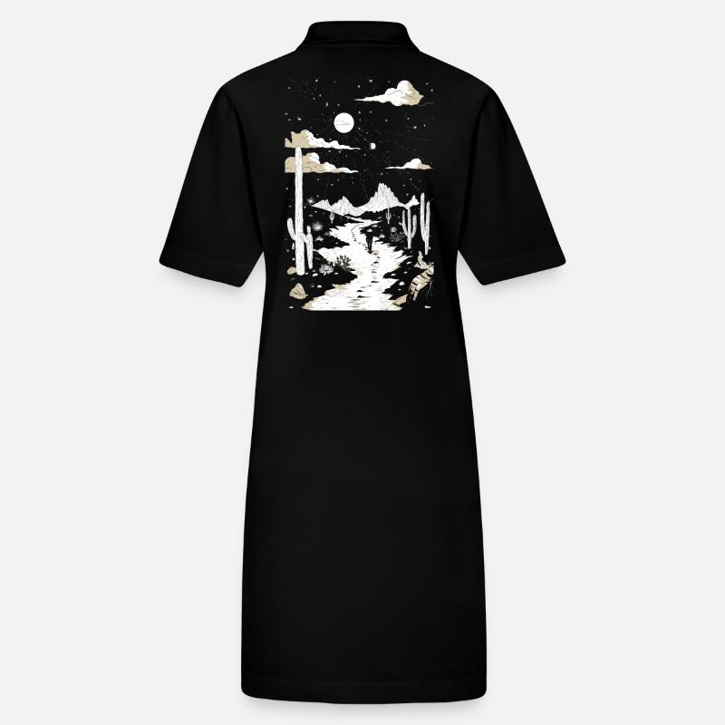 Chemin à travers le désert avec empreintes de pas et cactus Robe polo bio PAIGER Stanley/Stella Femme