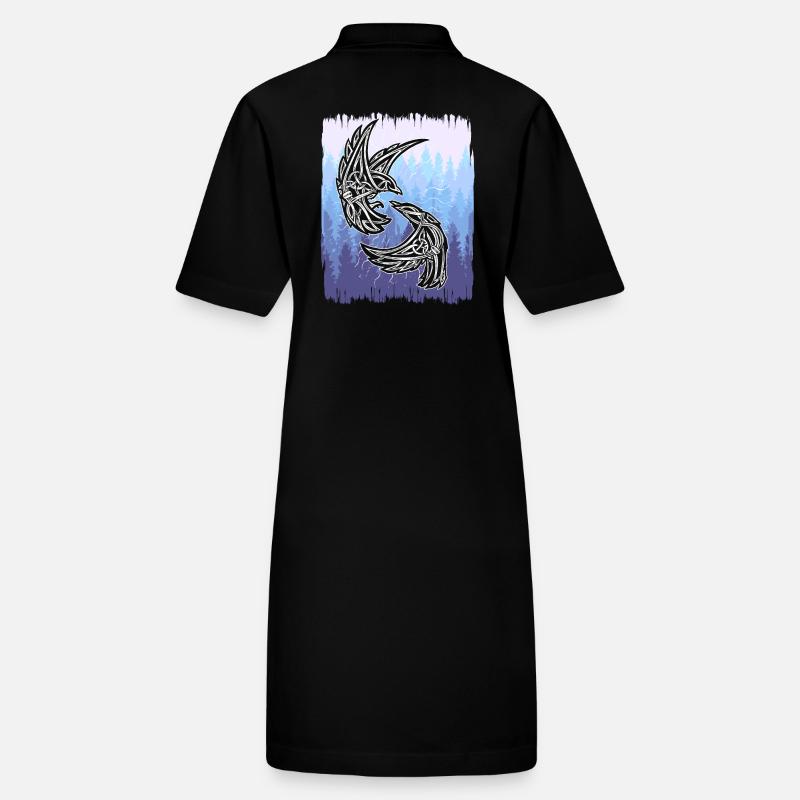 Shaman, Celtic Birds, Nature, Bird, Forest Stanley/Stella PAIGER Organic Women’s Polo Dress