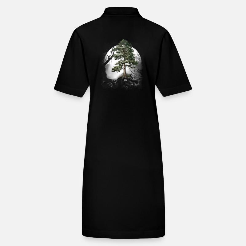 Forest Wilderness Coniferous Forest Tree Pine Halloween Trees Stanley/Stella PAIGER Organic Women’s Polo Dress