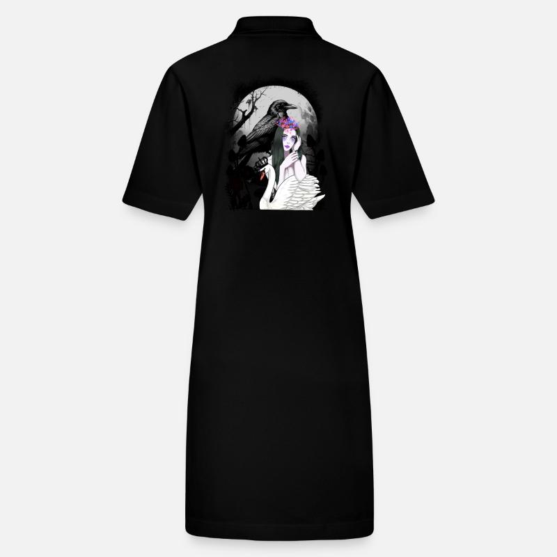 Mystisch Krähe Schwan Märchen Fee Elfe Vögel Stanley/Stella Frauen Bio-Polokleid PAIGER