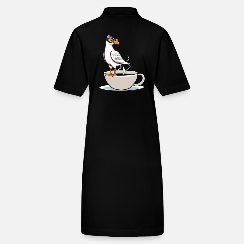 Maritime Seagull Coffee Cup Coffee White Black Stanley/Stella PAIGER Organic Women’s Polo Dress
