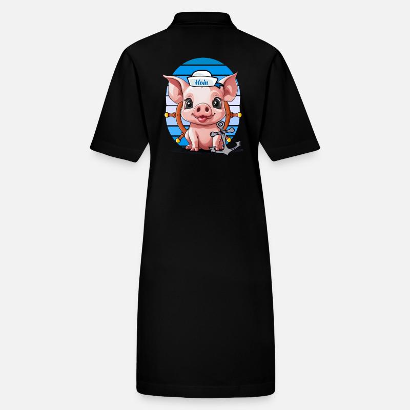 Cochon Marin Timonier Ancre Maritime Robe polo bio PAIGER Stanley/Stella Femme
