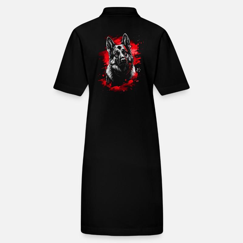 Deutscher Schäferhund Portrait Hundesport Hunde Stanley/Stella Frauen Bio-Polokleid PAIGER