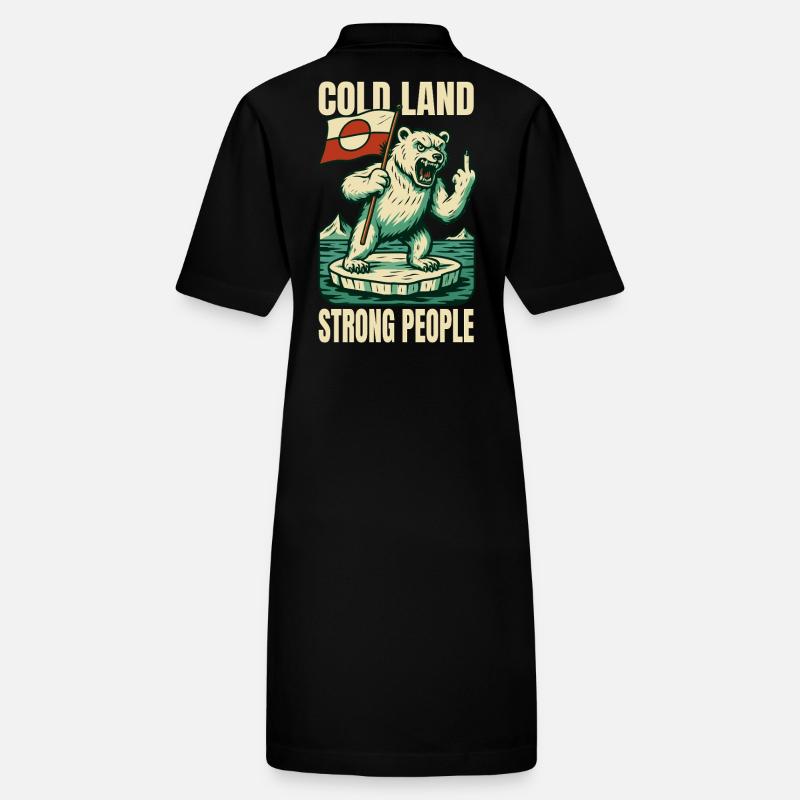 Terre froide Peuple fort Le Groenland n’est pas à vendre Robe polo bio PAIGER Stanley/Stella Femme