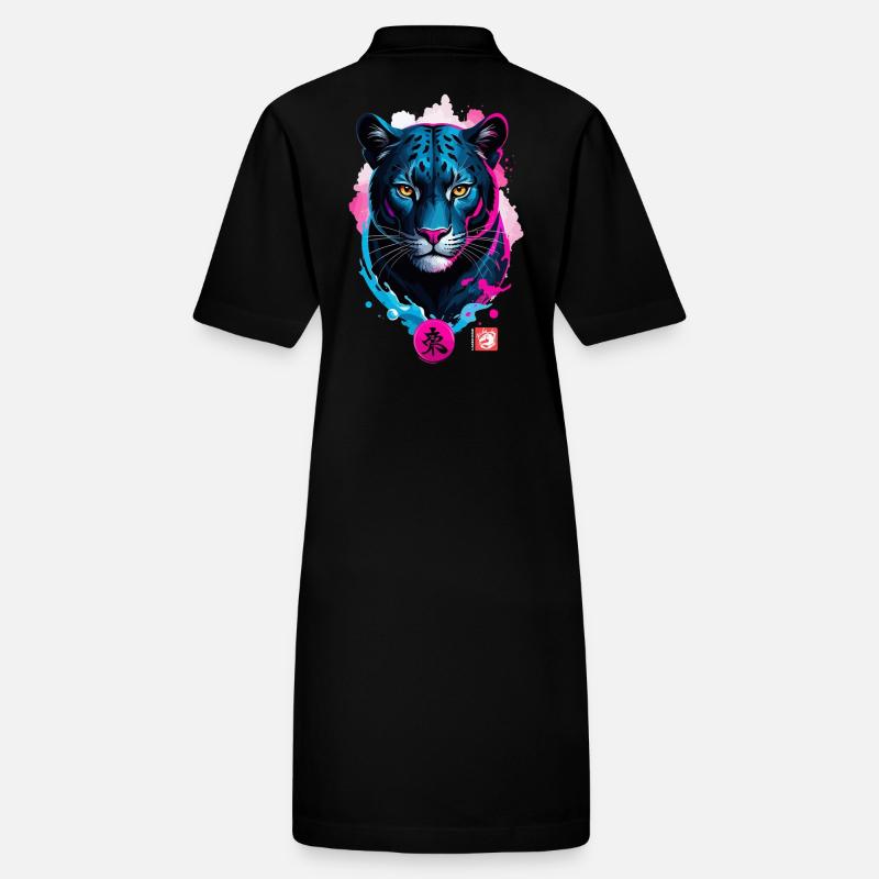 Panthère rêve rose bleu Robe polo bio PAIGER Stanley/Stella Femme