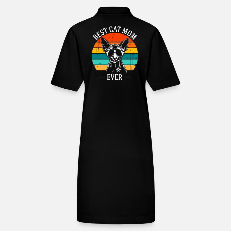 Meilleure maman chat de tous les temps Sphynx chat chats Wilsigns Robe polo bio PAIGER Stanley/Stella Femme