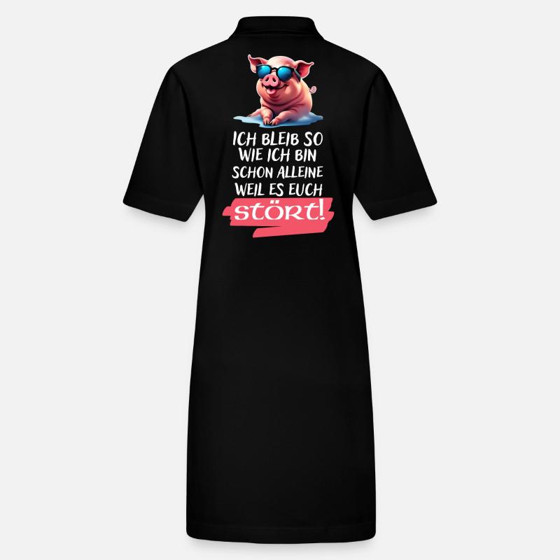 Ich bleib so wie ich bin Spruch-Witziges Statement Stanley/Stella Frauen Bio-Polokleid PAIGER