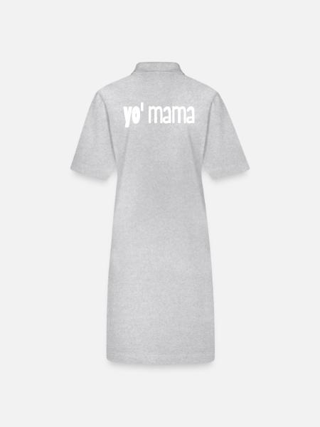 Yo Mama Saying in Cool Font - Stanley/Stella PAIGER Organic Women’s Polo Dress - black - Back
