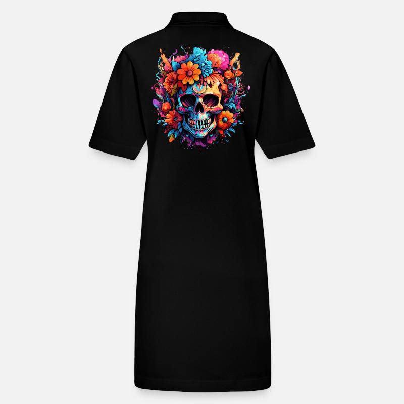 Bouquet de fleurs Sucre Crâne Crâne Robe polo bio PAIGER Stanley/Stella Femme