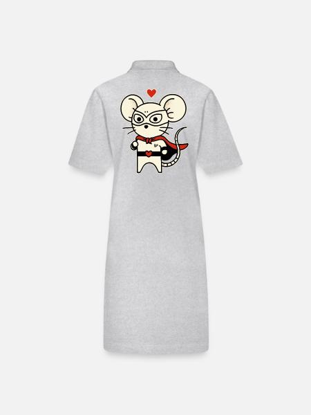 Mouse Hero of Love - Stanley/Stella PAIGER Organic Women’s Polo Dress - black - Back