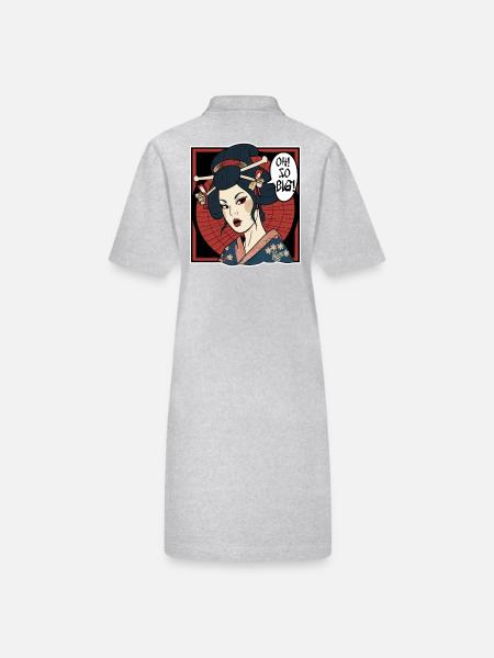 Japanese geisha thinks: "It's so big" - Stanley/Stella PAIGER Organic Women’s Polo Dress - black - Back