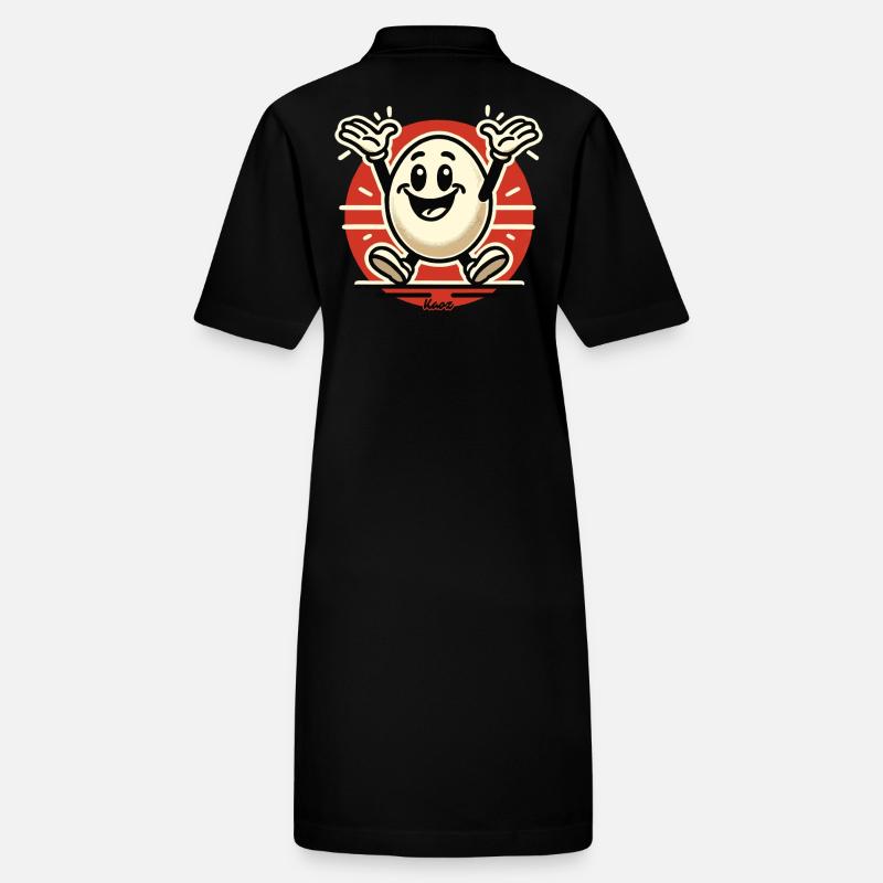 Cheerful retro cartoon egg Stanley/Stella PAIGER Organic Women’s Polo Dress