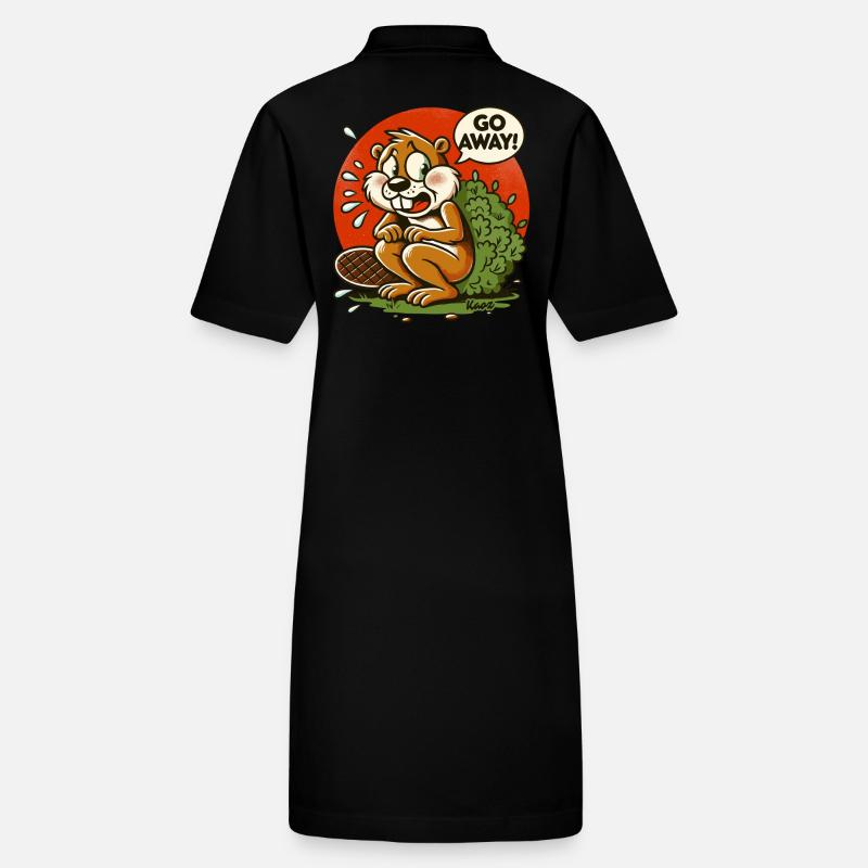 Squirrel takes a break behind bush, Go away! Stanley/Stella PAIGER Organic Women’s Polo Dress