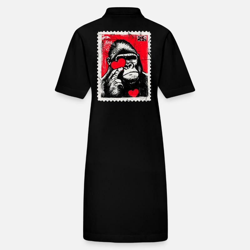 Gorille au cœur – L’amour comme timbre-poste Robe polo bio PAIGER Stanley/Stella Femme