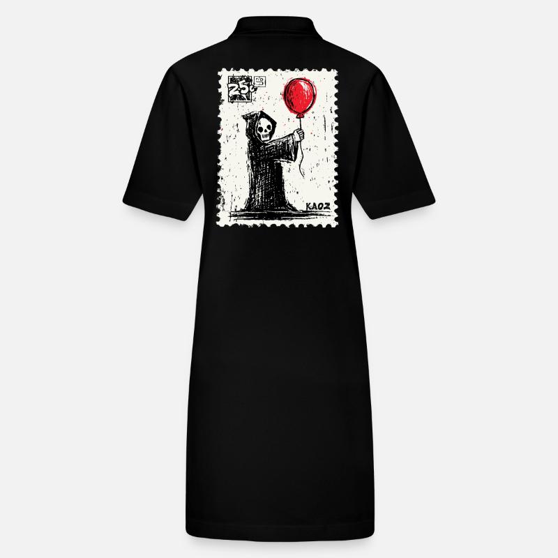 Briefmarke-Design Sensenmann mit rotem Ballon Stanley/Stella Frauen Bio-Polokleid PAIGER