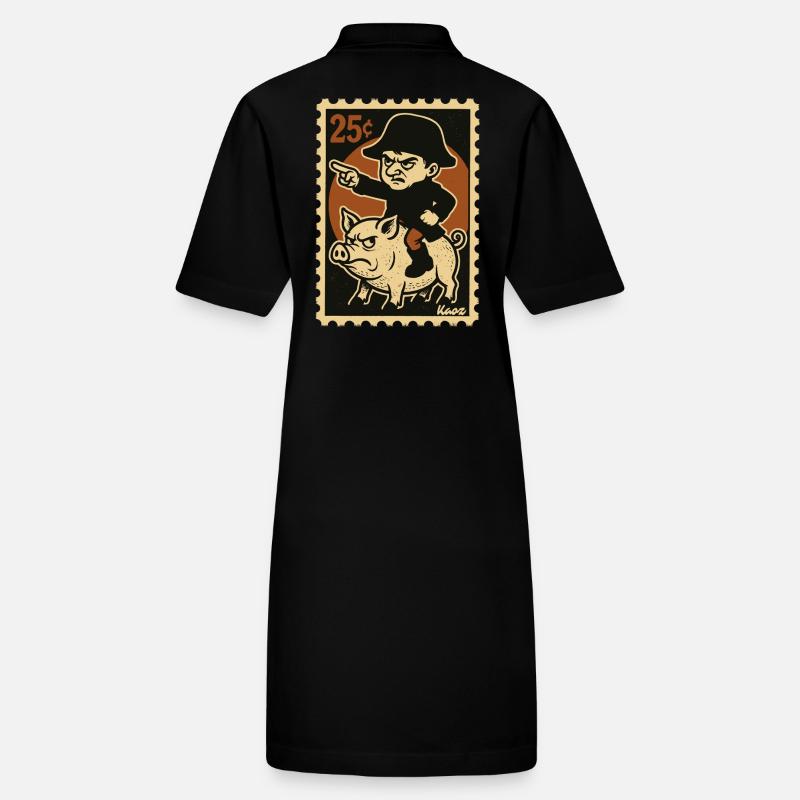 Little Napoleon rides angry pig Stanley/Stella PAIGER Organic Women’s Polo Dress