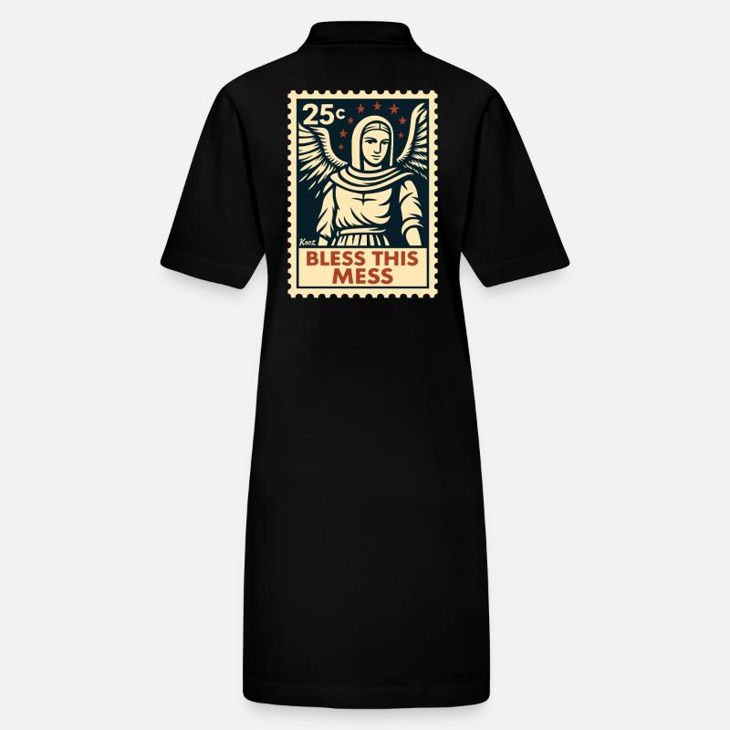 Bless This Chaos – Angel Postage Stamp Stanley/Stella PAIGER Organic Women’s Polo Dress
