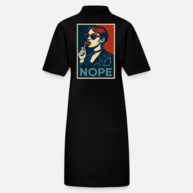 Retro Pop Art Girl – NOPE Statement Poster Stanley/Stella PAIGER Organic Women’s Polo Dress