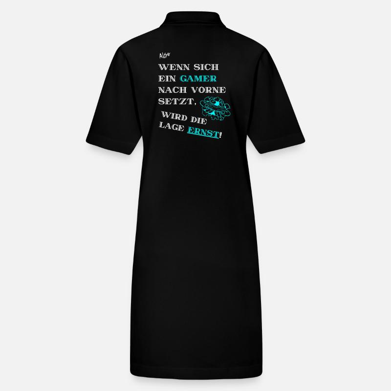 Ernste Lage bei Gamer in weißer Schrift Stanley/Stella Frauen Bio-Polokleid PAIGER