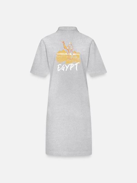 Illustration: Bedouin of Egypt and pyramids - Stanley/Stella PAIGER Organic Women’s Polo Dress - black - Back