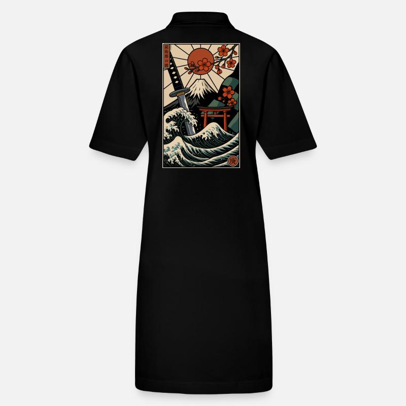 Estampe japonaise Robe polo bio PAIGER Stanley/Stella Femme