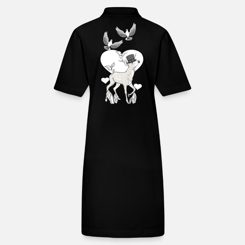 Cerf Vintage rétro Old School Fantasy faune Robe polo bio PAIGER Stanley/Stella Femme