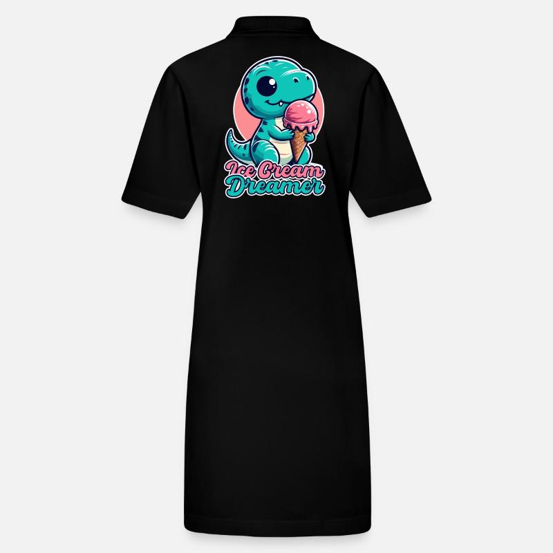 Eiscreme Träumer süßer T-Rex mit Eis Geschenk Stanley/Stella Frauen Bio-Polokleid PAIGER