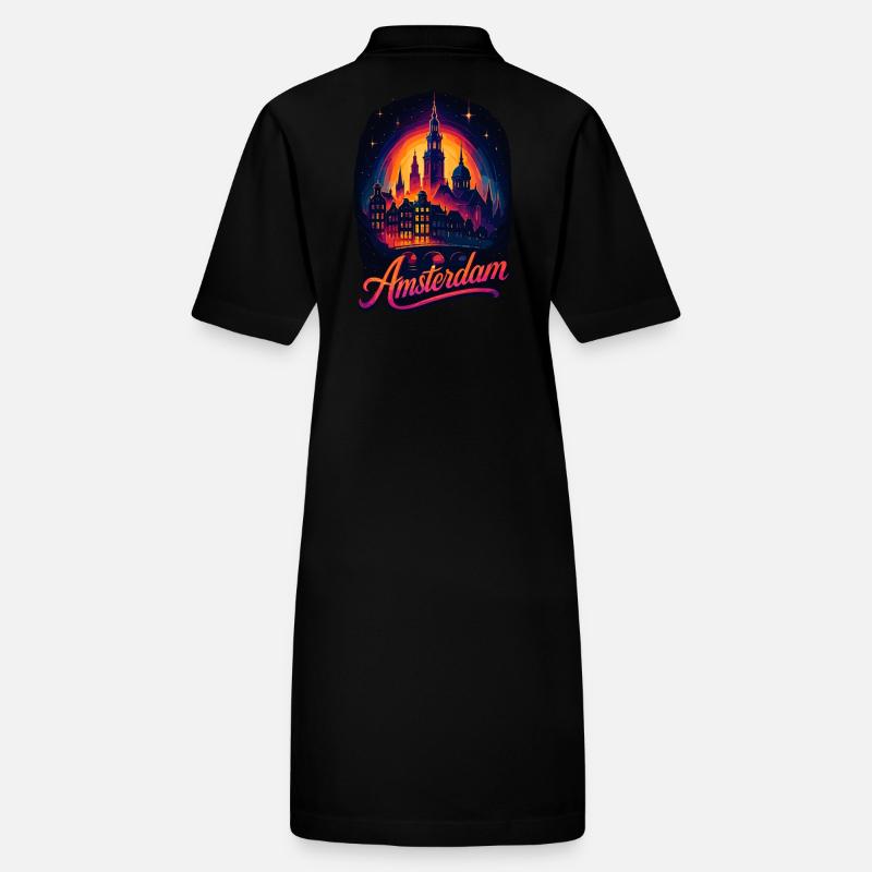 Amsterdam Capitale Pays-Bas Pays-Bas Cadeau Robe polo bio PAIGER Stanley/Stella Femme