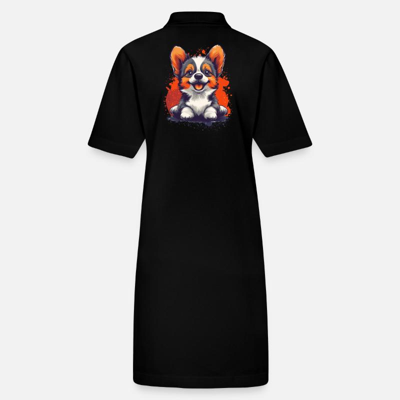 Corgi chiot chien drôle chiens Robe polo bio PAIGER Stanley/Stella Femme