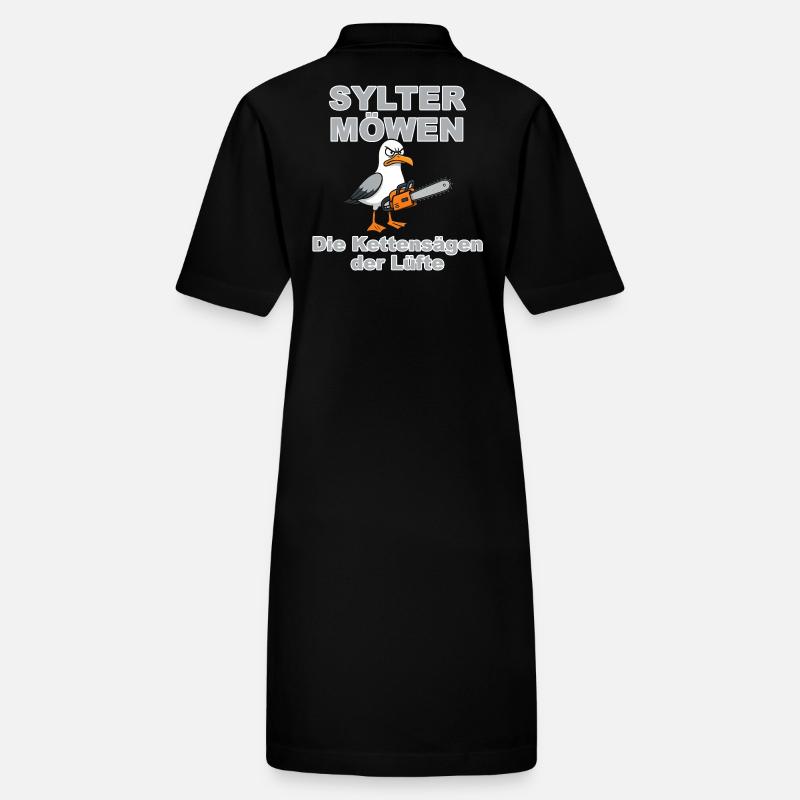 Sylt Seagulls Grey:Design by Dekoinsel Sylt Stanley/Stella PAIGER Organic Women’s Polo Dress