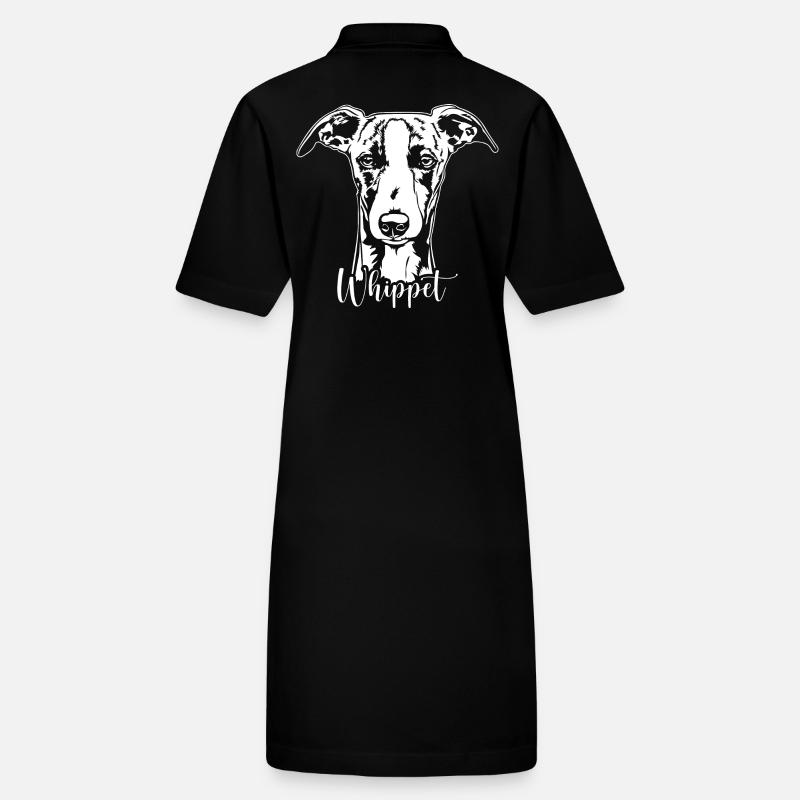 Whippet Portrait Chien Chiens Lévriers Wilsigns Robe polo bio PAIGER Stanley/Stella Femme