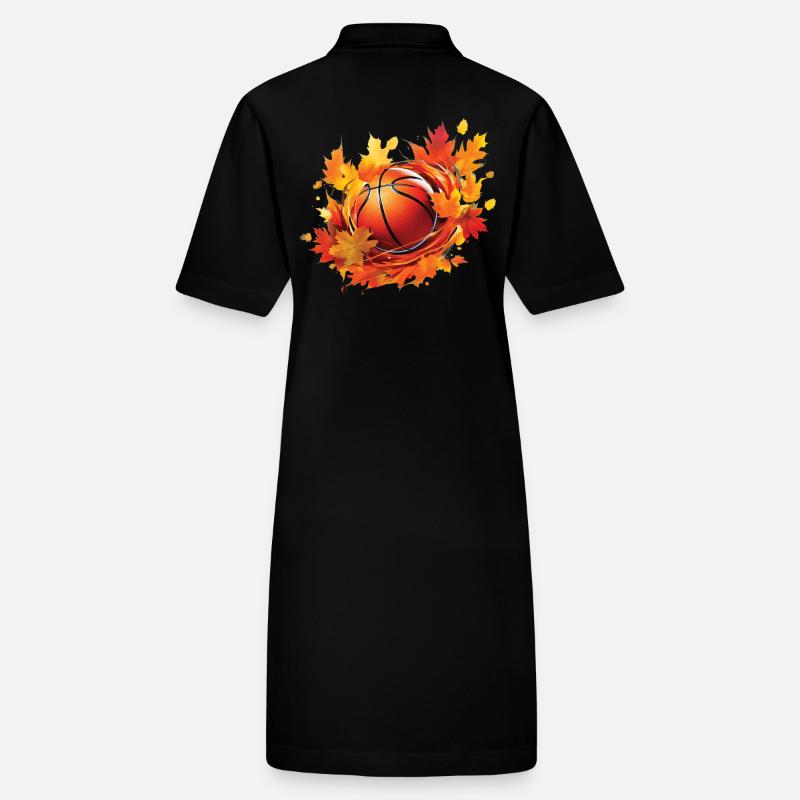 Feuilles de basketball, d’érable et de chêne en automne Robe polo bio PAIGER Stanley/Stella Femme