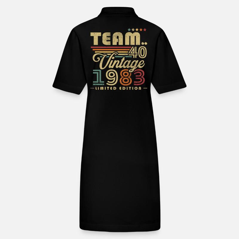 Vintage 1983 Retro Geburtstagsgeschenk 40 Jahre Stanley/Stella Frauen Bio-Polokleid PAIGER